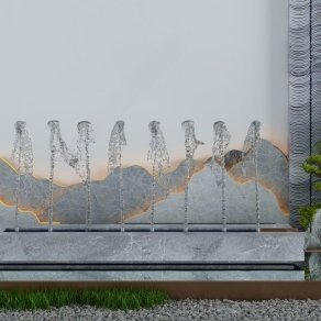 新中式庭院喷泉3D模型下载